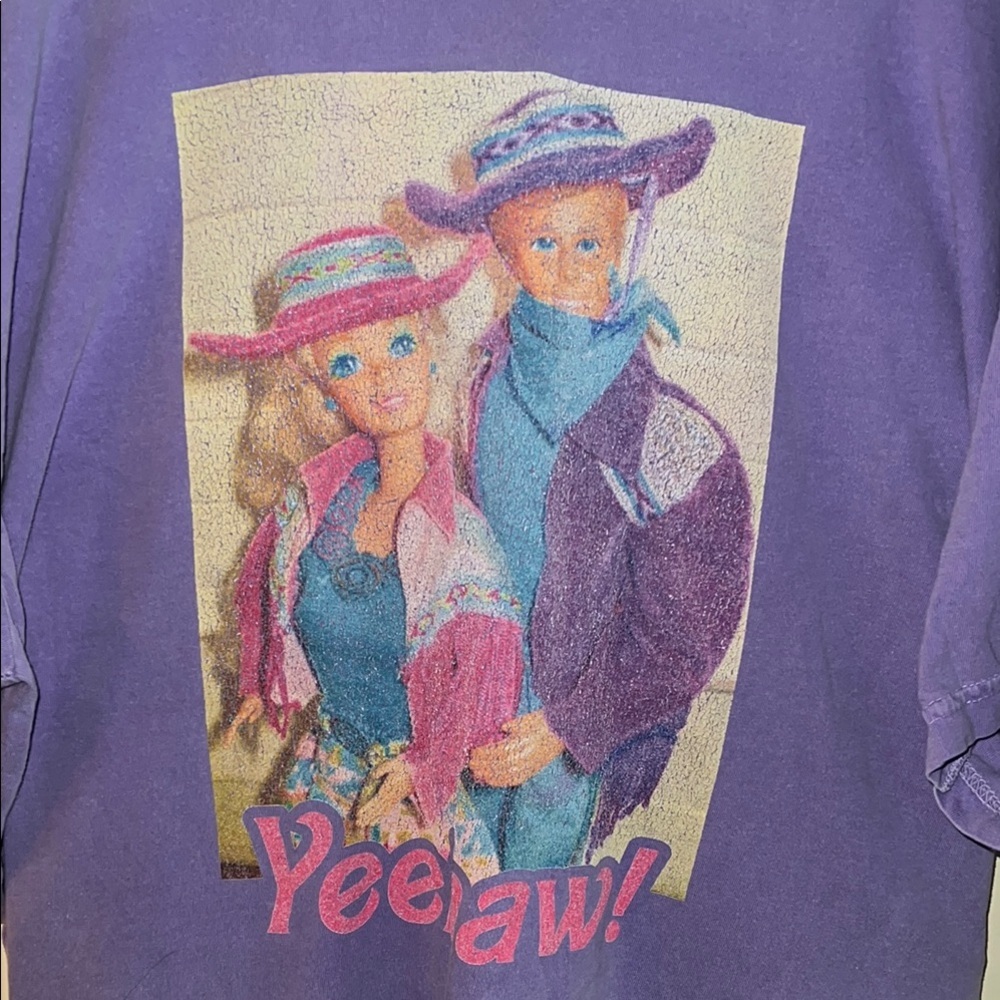 Comfort Colors purple women size 2TG Barbie graphic Yeehaw